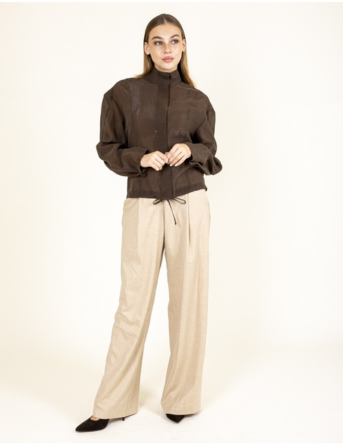 Oscar The Collection lange mouw bloes bruin