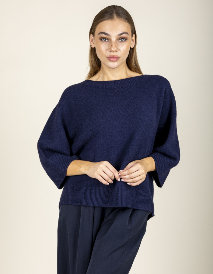 Black Rose 3/4 mouw pull blauw