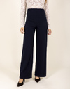 Wijde broek met vloeiende pasvorm blauw