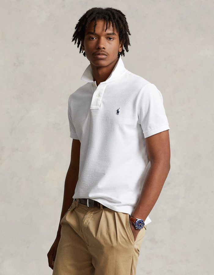 Custom Slim Fit Mesh Polo wit