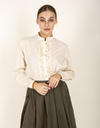 Philine - blouse à volants beige