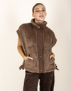 Paquita vest - bodywarmer à texture teddy brun