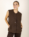 Patricia vest - bodywarmer à texture teddy brun