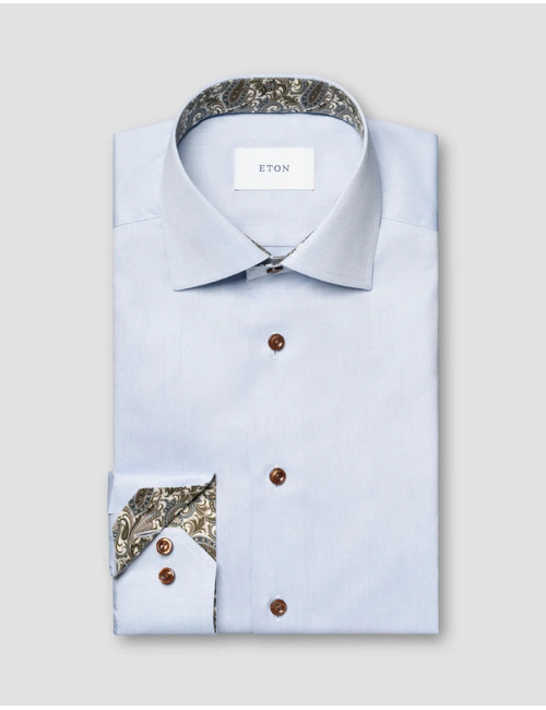 Paisley effect signature twill hemd met verfijnde details