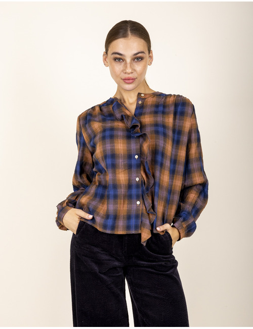 Jcsophie lange mouw bloes cognac