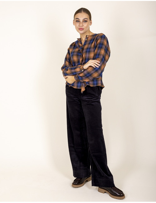 Jcsophie lange mouw bloes cognac