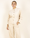 Peach jacket - korte ribfluwelen jas beige