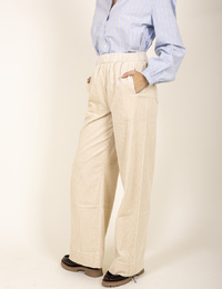 Paxton trousers - pantalon large en velours côtelé beige