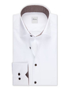 Chemise Slimline en twill blanche avec détails contrastés