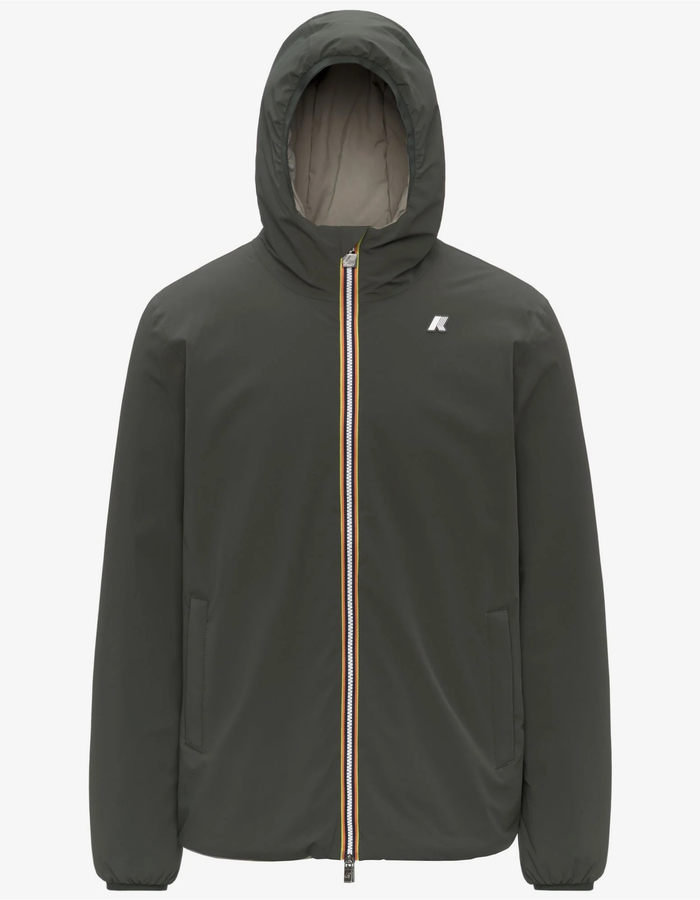 Jack St Warm Double omkeerbare tussenjas in groen en zwart