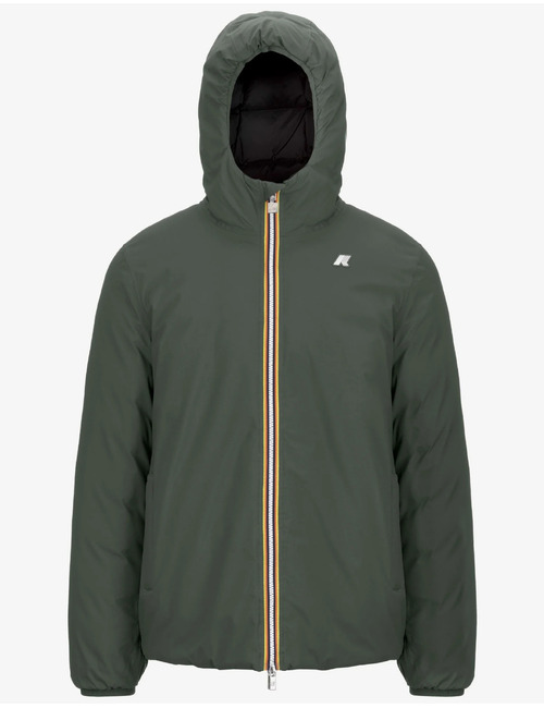Jack St Thermo Double omkeerbare winterjas in groen en zwart