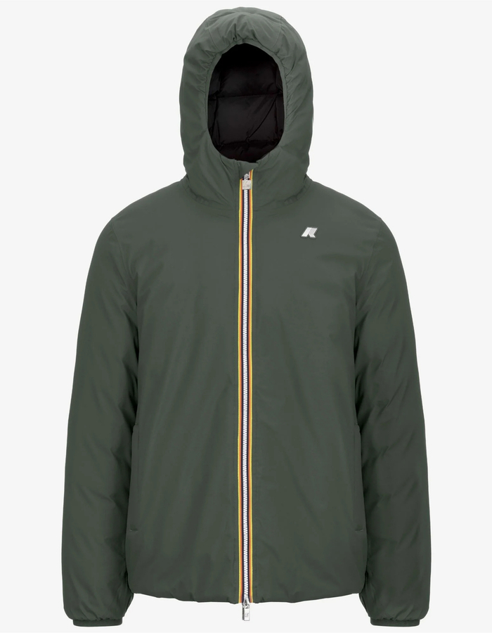 Jack St Thermo Double omkeerbare winterjas in groen en zwart