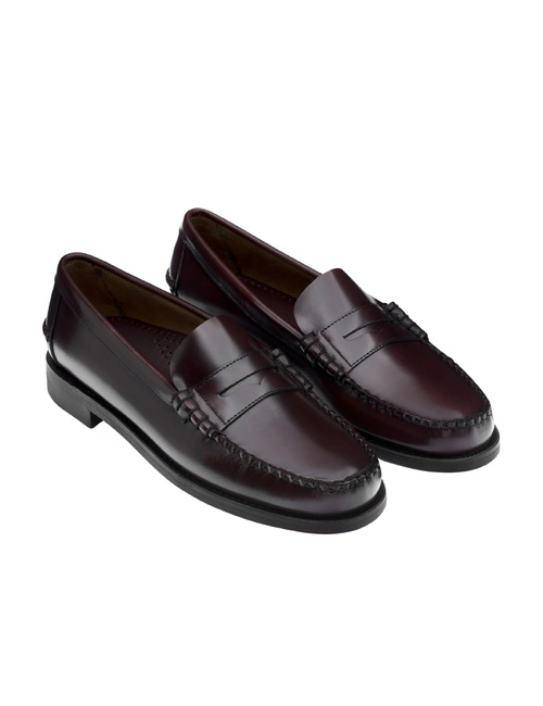 Classic Dan leren penny loafers in bordeauxbruin