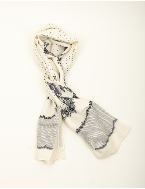 Foulard à imprimé floral romantique et pois