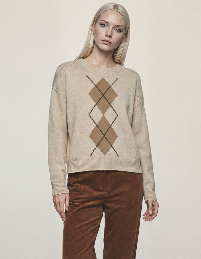 Jeff lange mouw sweater beige