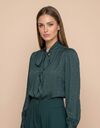 Bente uni - blouse avec détails à nouer kaki