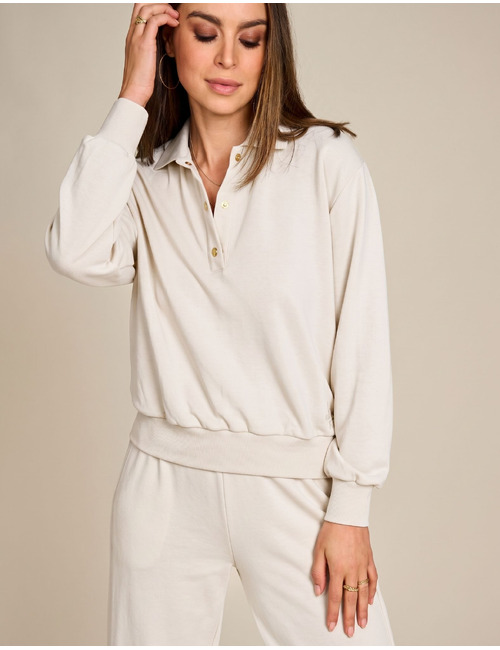 Ivoy - sweat avec col polo et coupe confortable