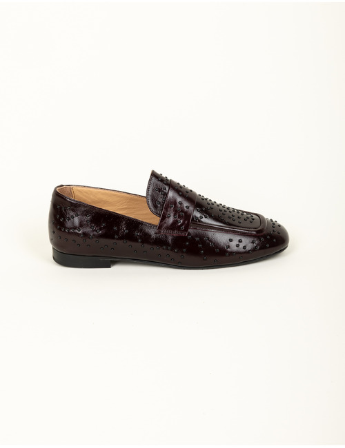 Babouche mocassin bordeaux