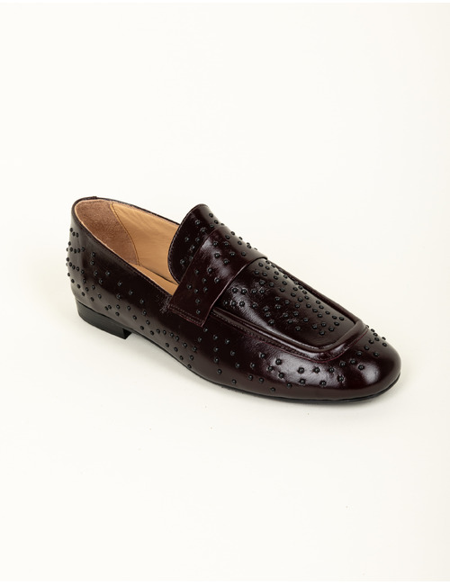 Babouche mocassin bordeaux
