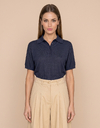 Due Amanti lange mouw polo blauw