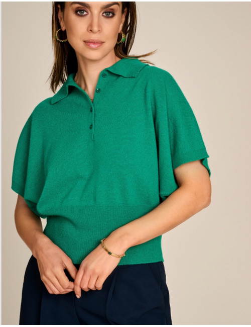 Due Amanti lange mouw polo groen