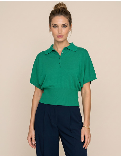 Due Amanti lange mouw polo groen