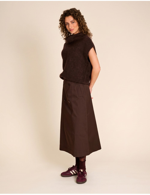 Susan - Midi rok met dubbele knoopsluiting