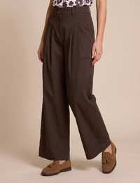 Pauline - Pantalon met wijde pijpen en bandplooien