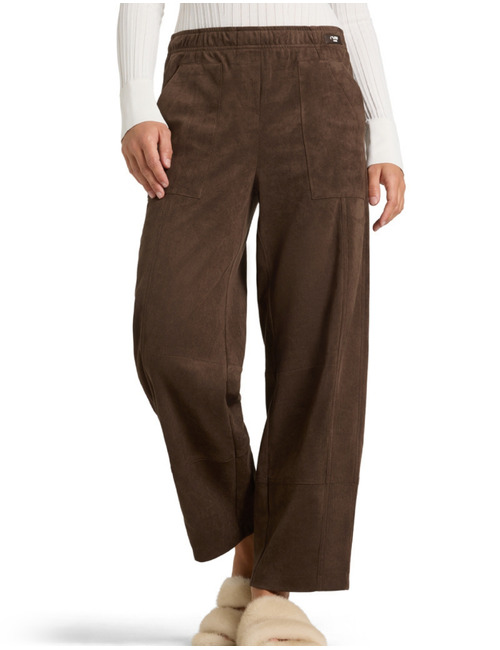 Ophelia - Pantalon aspect suède à jambes droites