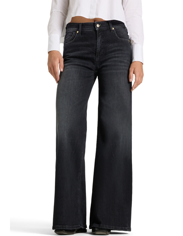 Palazzo - Jean flare en denim noir
