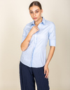 Blouse avec col chemise et manches courtes bleu clair