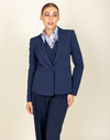 Blazer met reverskraag en gelaagde knoopsluiting blauw