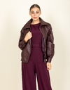 Veste avec structure en relief et fermeture zippée bordeaux