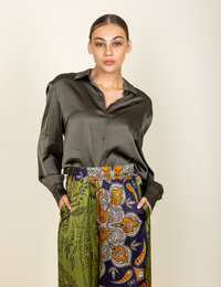 Hestia - blouse à coupe ample kaki