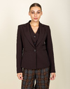 Blazer met reverskraag en gelaagde knoopsluiting bruin