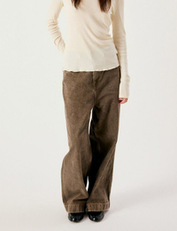 Oshow - loose fit jeans met vintage uitstraling in steenbruin