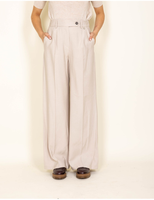 Bayamon - elegante broek met wijde pijpen in beige