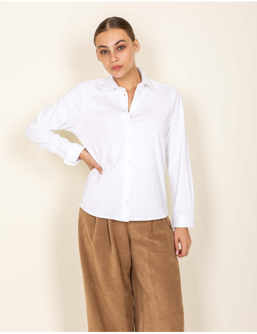 Babette - bloes in t-shirtstof wit