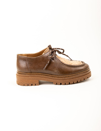 Elias - paraboot avec empiècement teddy et semelle crantée taupe