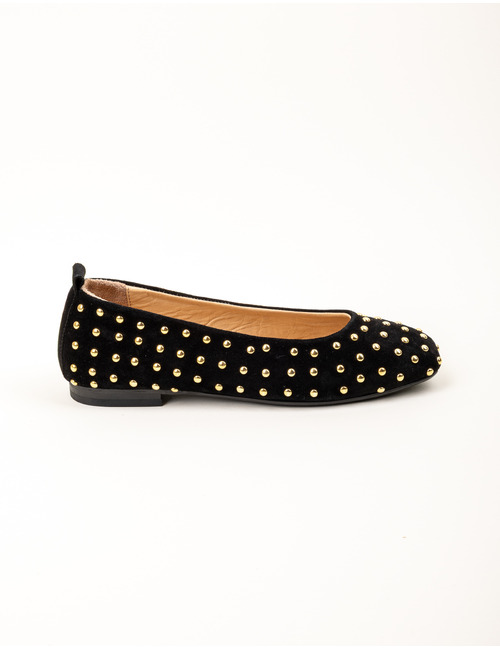 Libby - ballerine en daim avec clous dorés