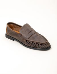 Pavement mocassin met hak bruin