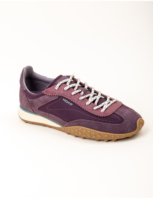 Bridge mkii - sneakers met nylon en suède aubergine