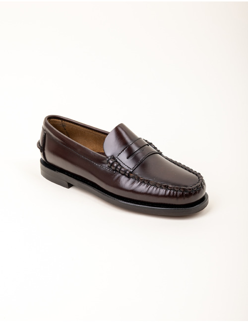 Mocassin Classic Dan Woman en cuir bordeaux