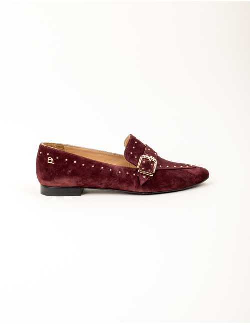Luna - mocassin en daim avec clous dorés