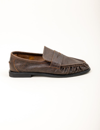 Pavement mocassin met hak bruin