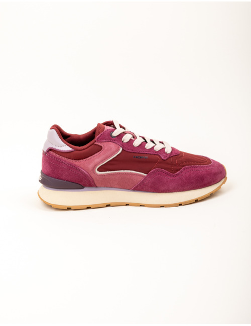City - sneakers met suède details roze