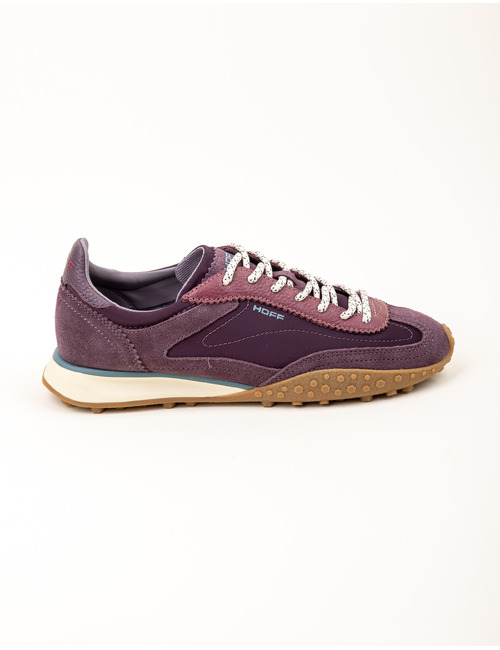Bridge mkii - sneakers met nylon en suède aubergine