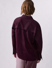 Chemisier avec empiècement en satin jacquard