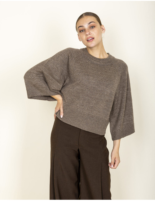 Oscar The Collection lange mouw pull taupe