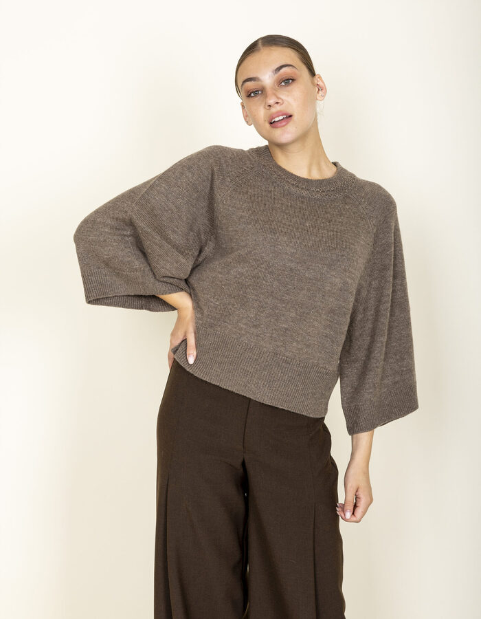 Oscar The Collection lange mouw pull taupe